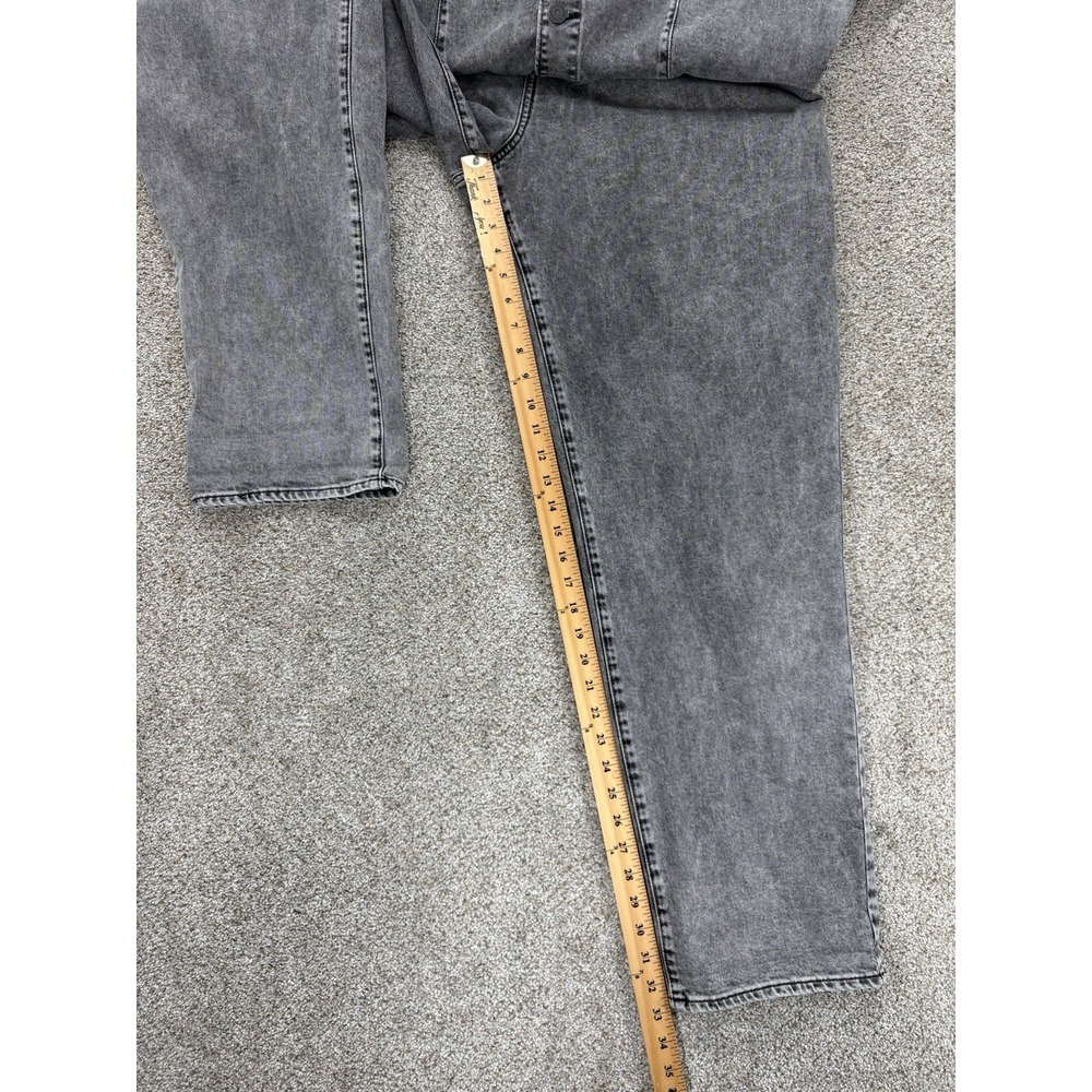 GAP Short Sleeve Denim Jumpsuit Women's Size 16 Tall Gray Black Wash Stretch EUC - Picture 14 of 16